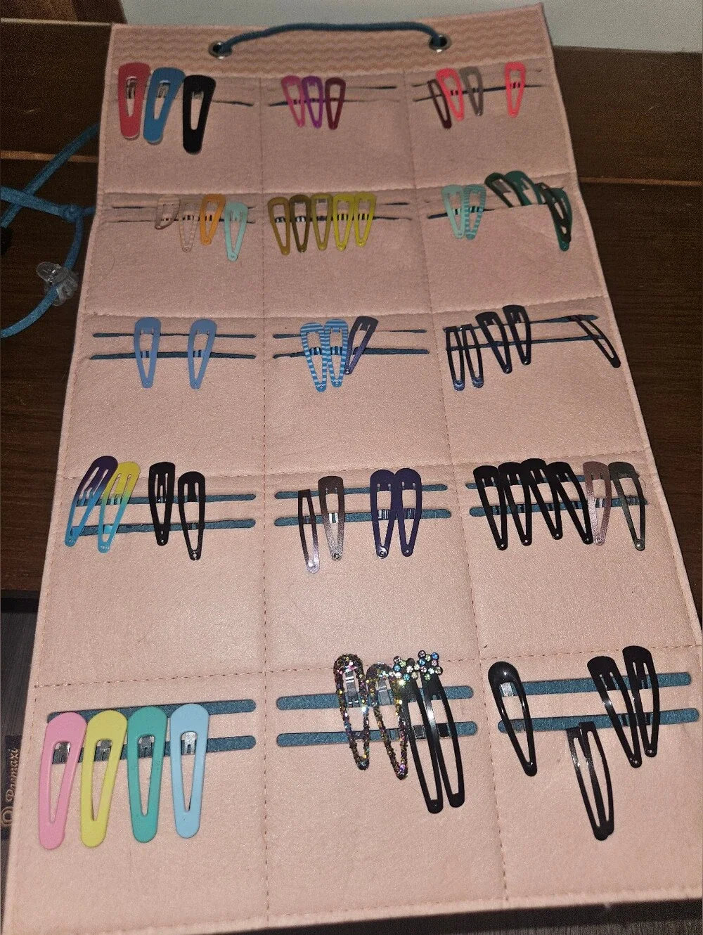 Hanging Hair Clip Holder Barrette Storage Hanger (Includes Most Clips)